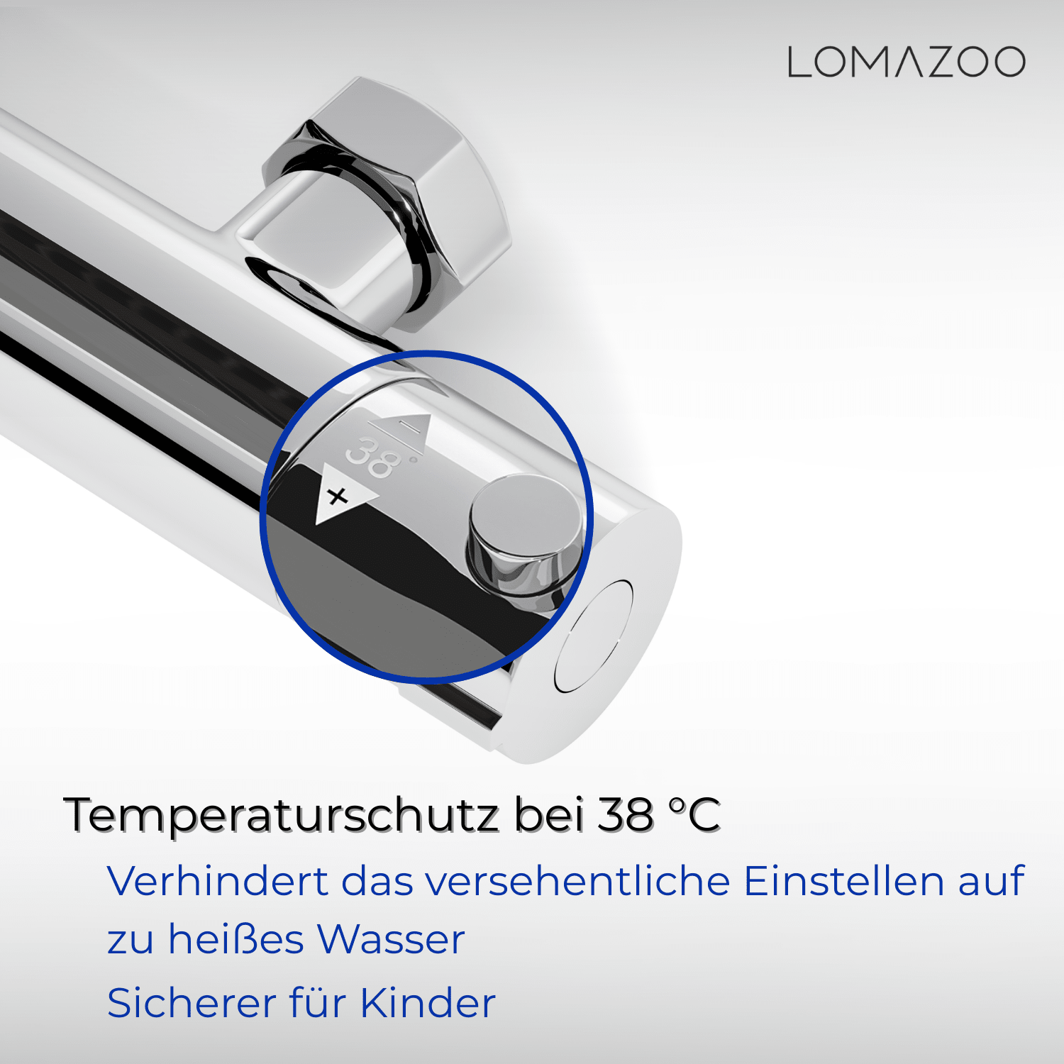Thermostatische douchekraan Chroom - 15cm - lomazoo.com