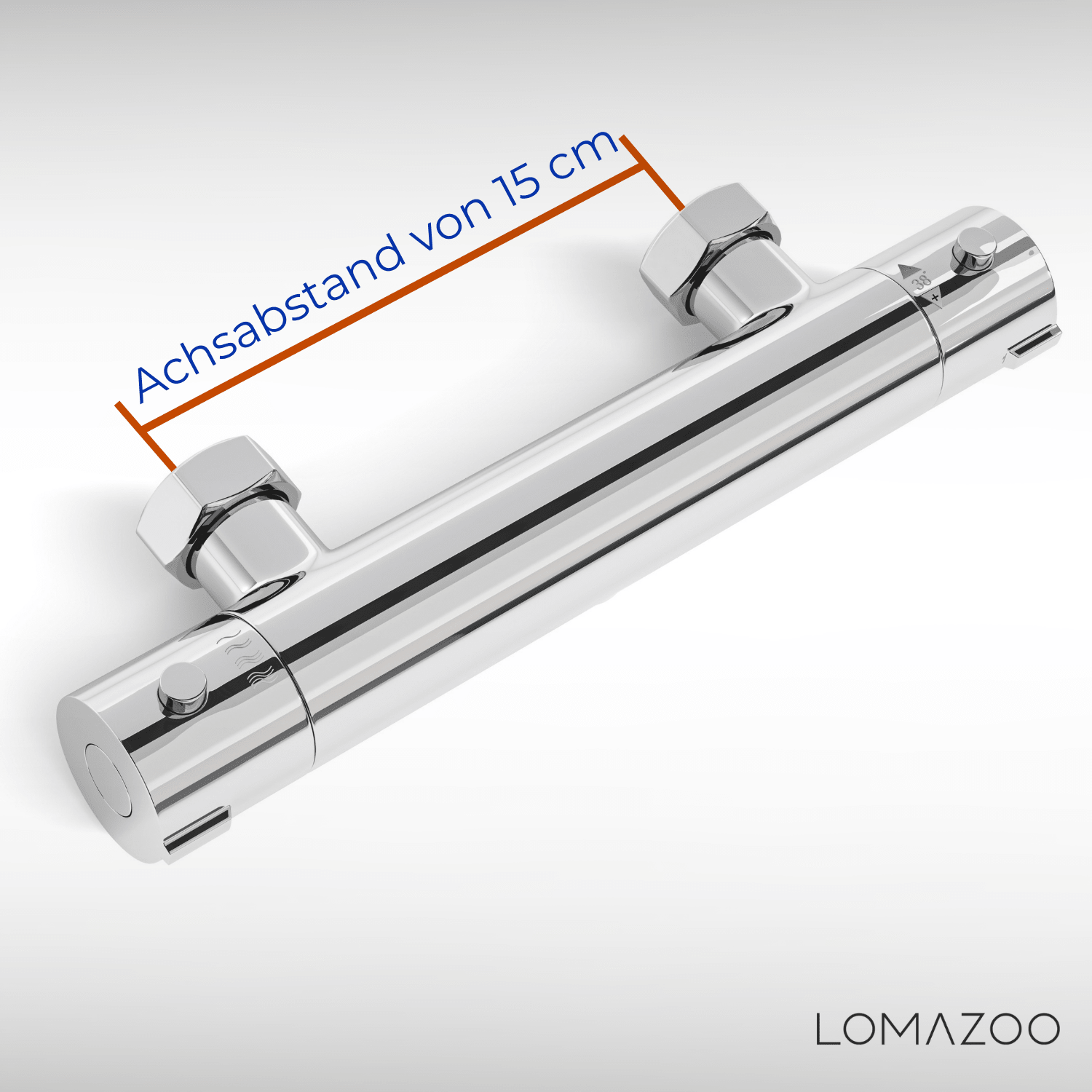 Thermostatische douchekraan Chroom - 15cm - lomazoo.com
