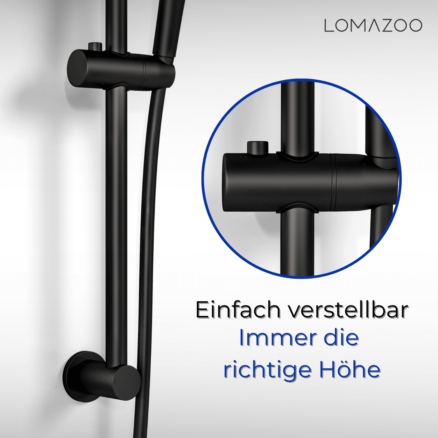 Handdouche Met Glijstang Zwart - lomazoo.com