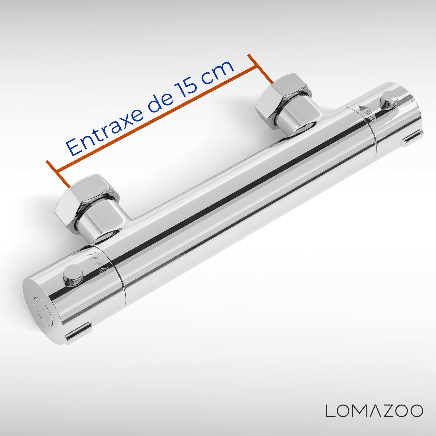 Thermostatische douchekraan Chroom - 15cm - lomazoo.com
