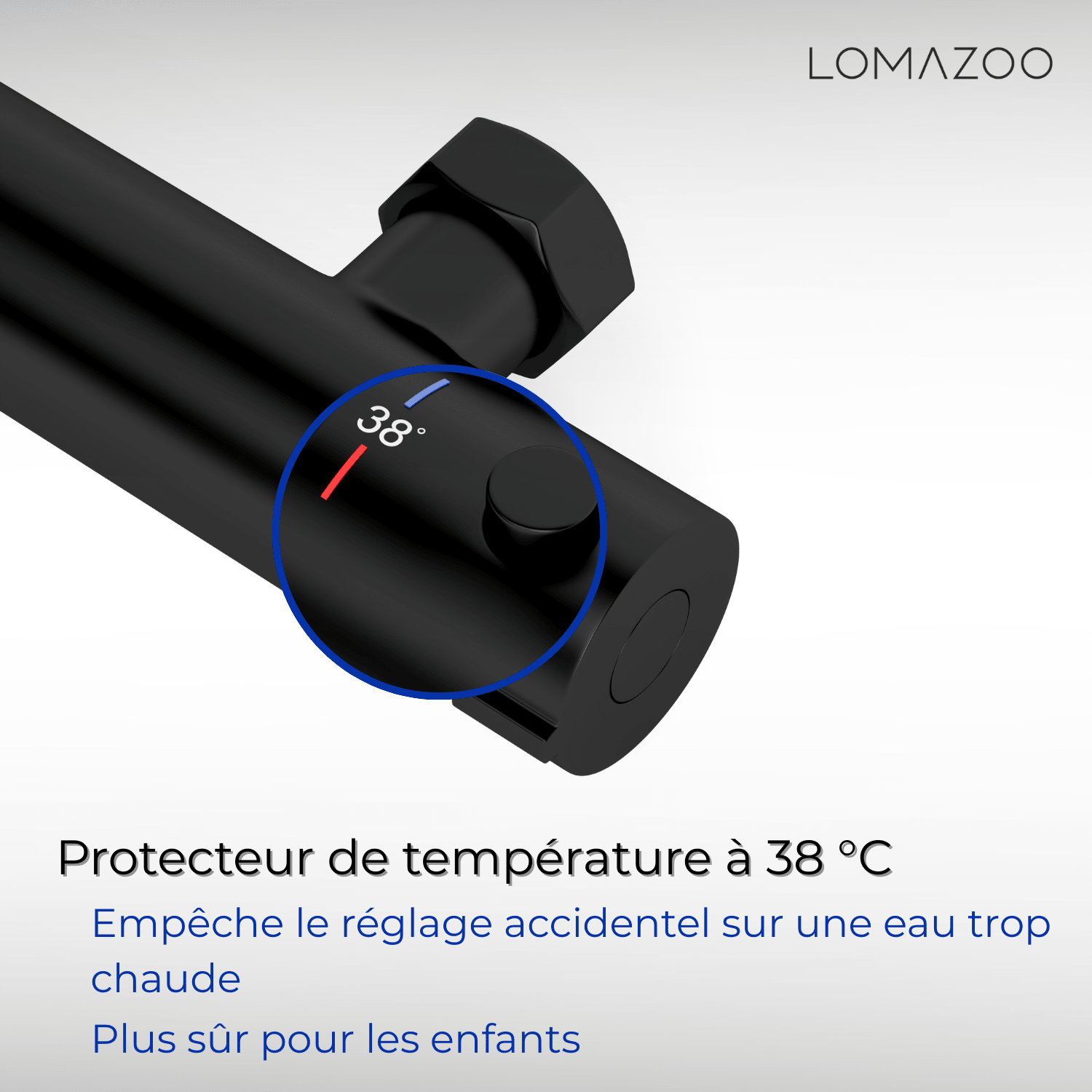 Thermostatische douchekraan Mat Zwart - 15cm - lomazoo.com