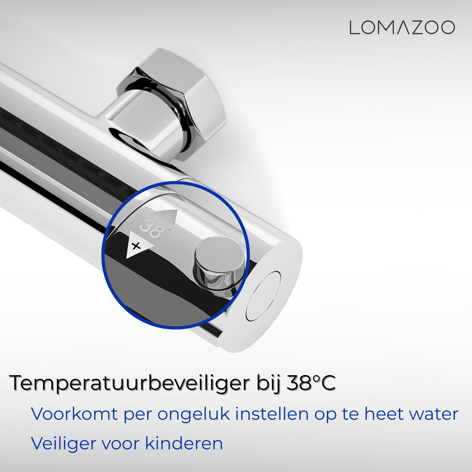 Thermostatische douchekraan Chroom - 15cm - lomazoo.com