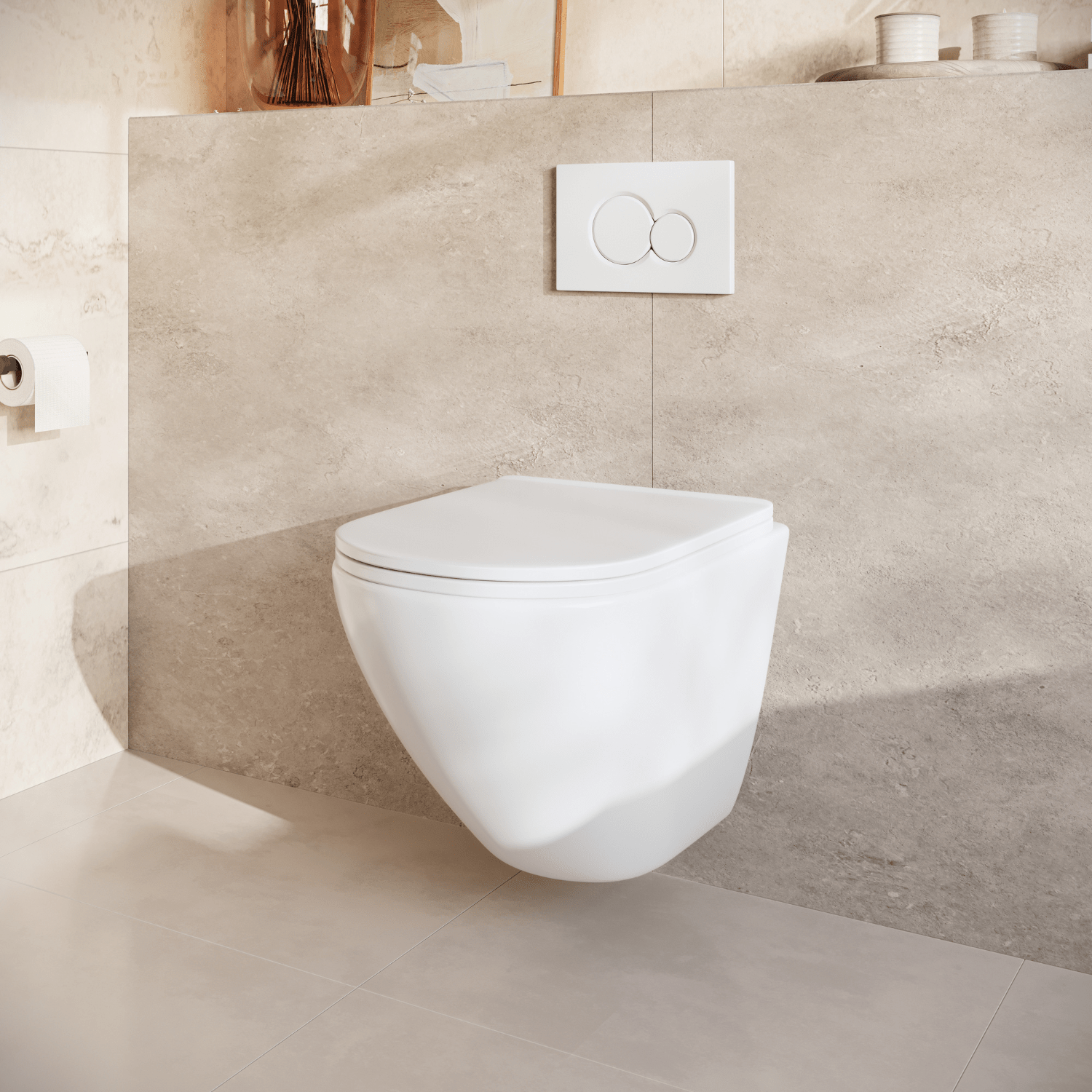 LINEA Hangend Toilet - Wit - Rond - lomazoo.com