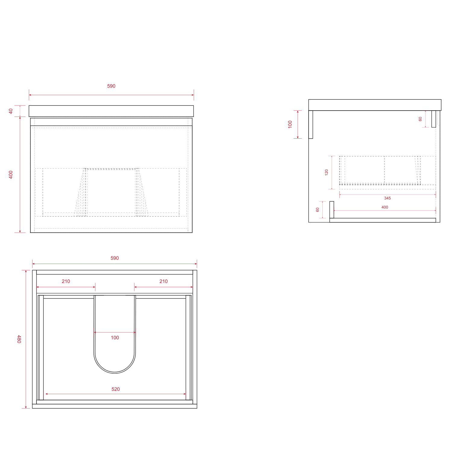 Badmeubelset SORRENTO 60cm - Met Kolomkast - Greige - Wastafel Wit - lomazoo.com