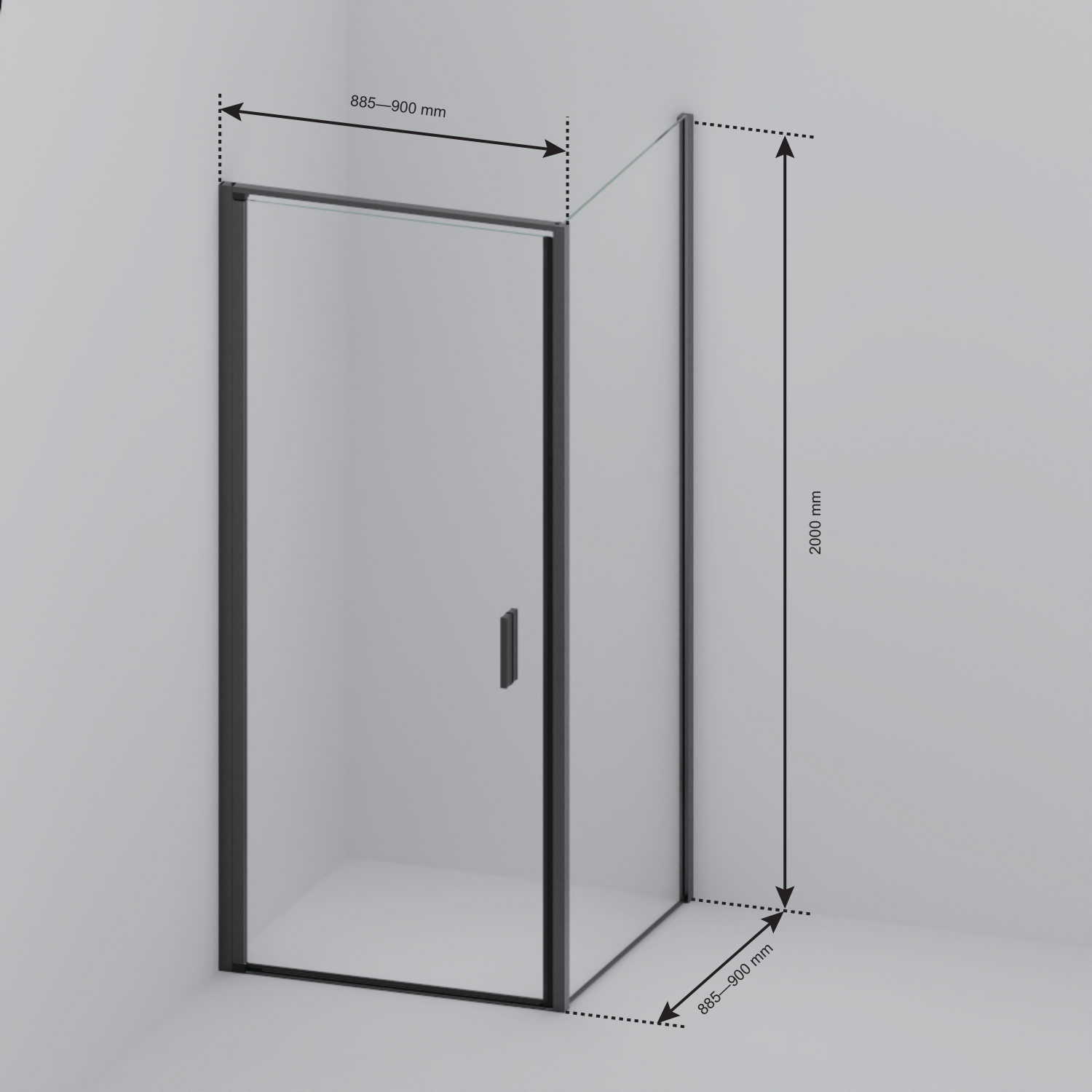 Douchecabine Bogota 90 x 90 x 200 cm - Chroom - Nano Coating - lomazoo.com