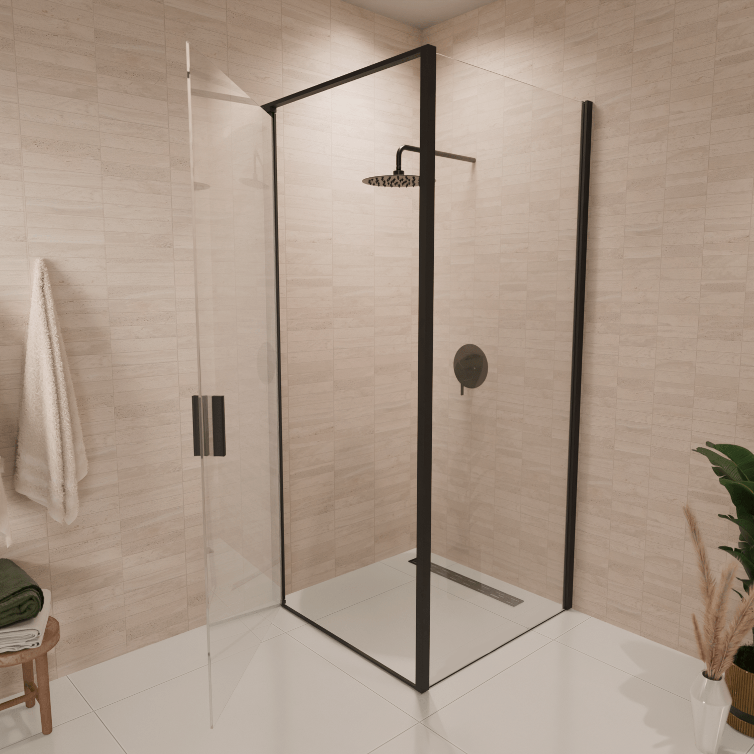 Douchecabine Bogota 90 x 90 x 200 cm - Zwart - Nano Coating - lomazoo.com