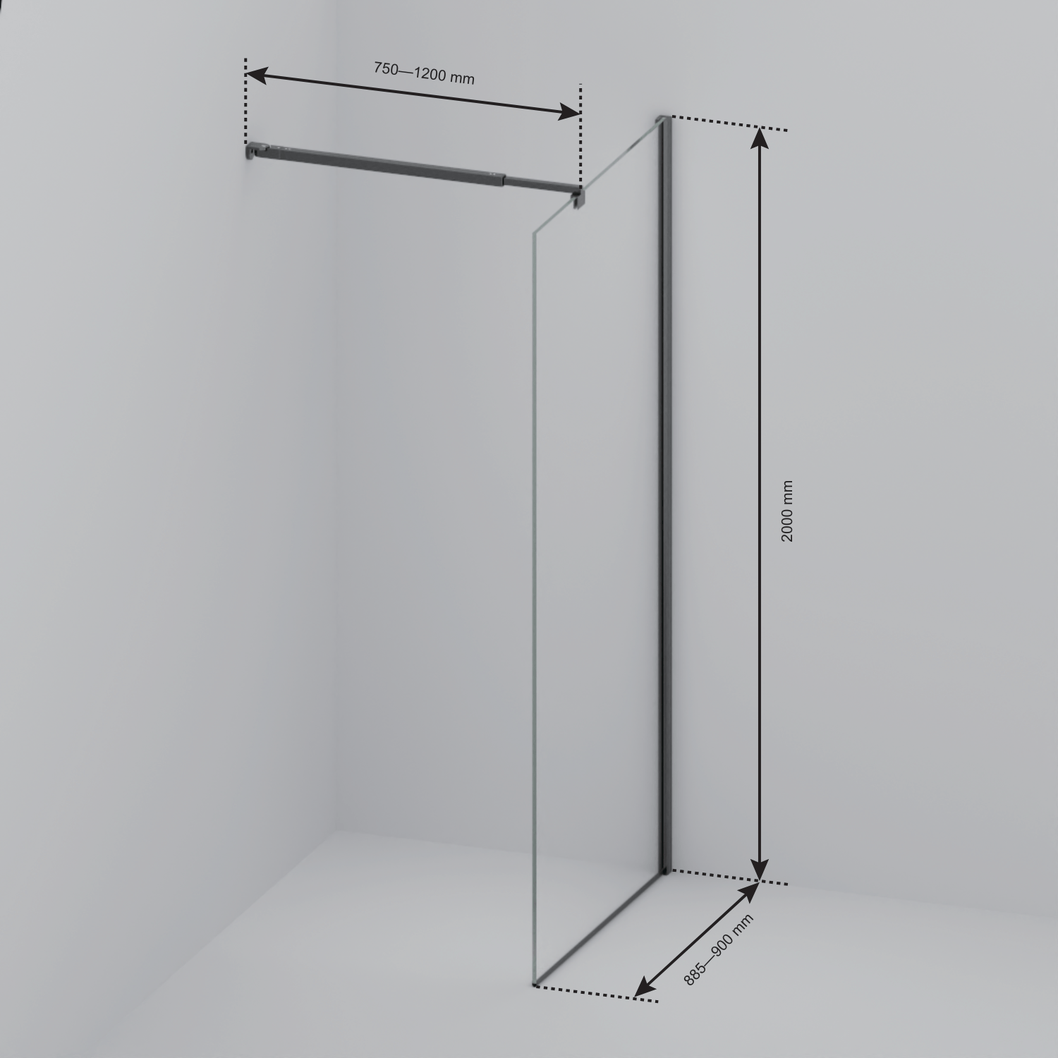 Inloopdouche Lima 90 x 200 cm - Chroom - Nano Coating - lomazoo.com