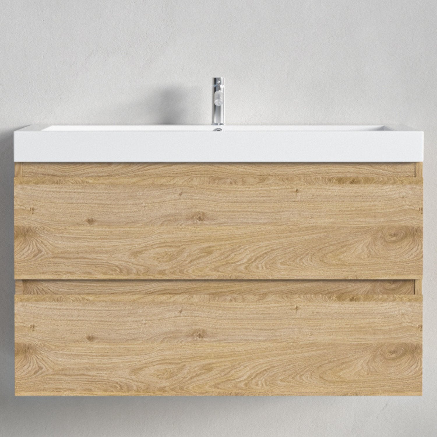 MONACO licht eiken - wastafel wit - 80cm - lomazoo.com