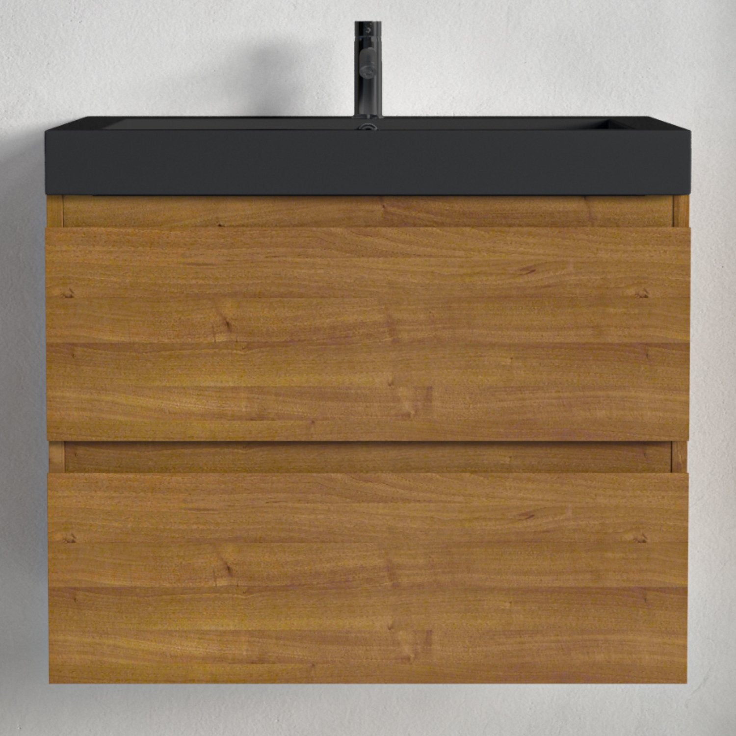 MONACO Warm Eiken - Wastafel Zwart - 60cm - lomazoo.com