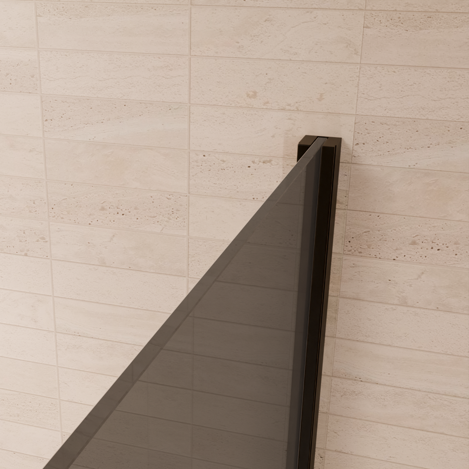 Cabine de douche Bogota 90 x 90 x 200 cm – Noir – Verre fumé – Revêtement Nano