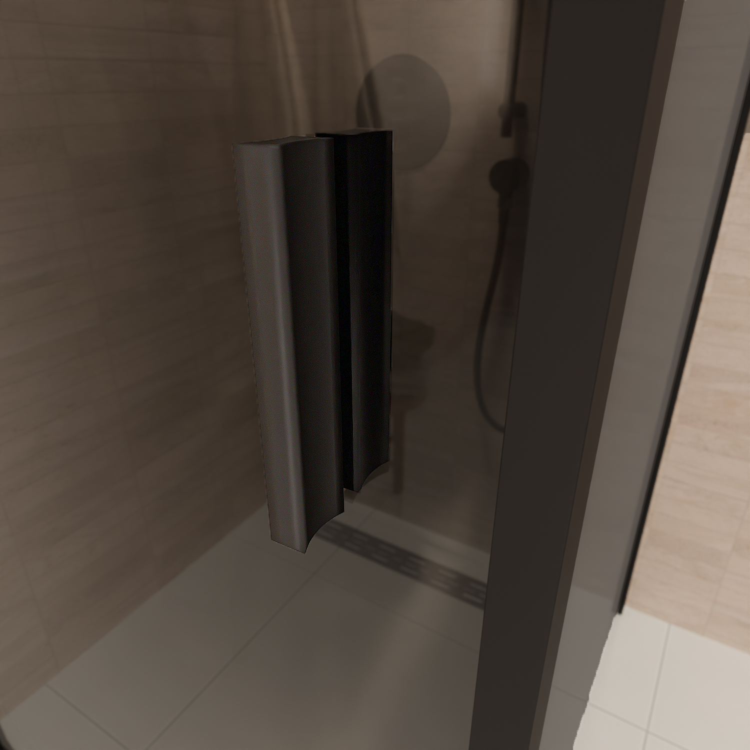 Cabine de douche Bogota 90 x 90 x 200 cm – Noir – Verre fumé – Revêtement Nano