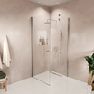 Cabine de douche Medellin 90 x 90 x 200 cm – Chrome – Revêtement Nano – Porte battante