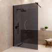 Paroi de douche Lima 120 x 200 cm – Noir – Verre fumé – Revêtement Nano