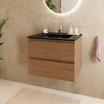 MARENZA Chêne chaleureux – Vasque noire – 60 cm