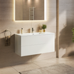 NINEO Blanc brillant - Lavabo blanc - 100 cm