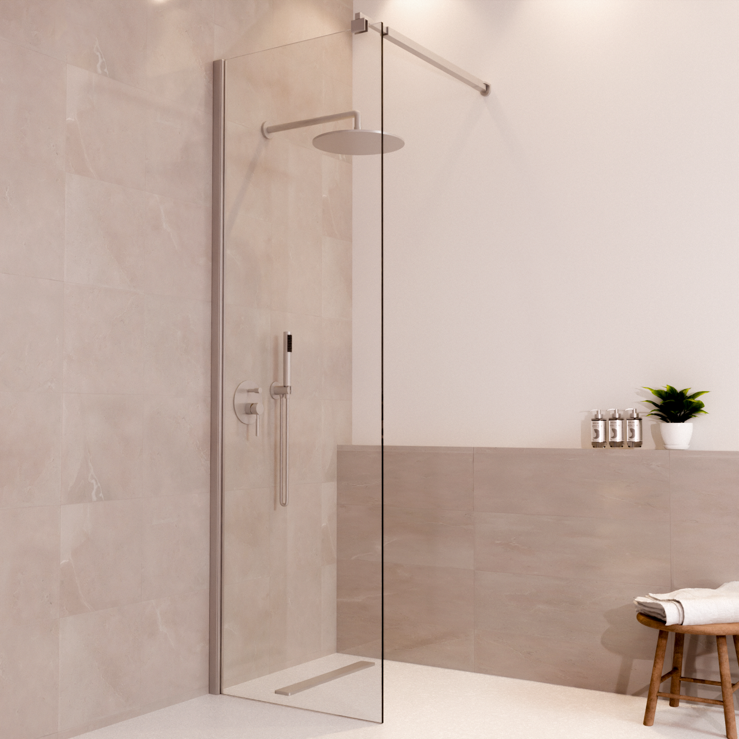 Paroi de douche Lima 60 x 200 cm – Chrome – Revêtement Nano
