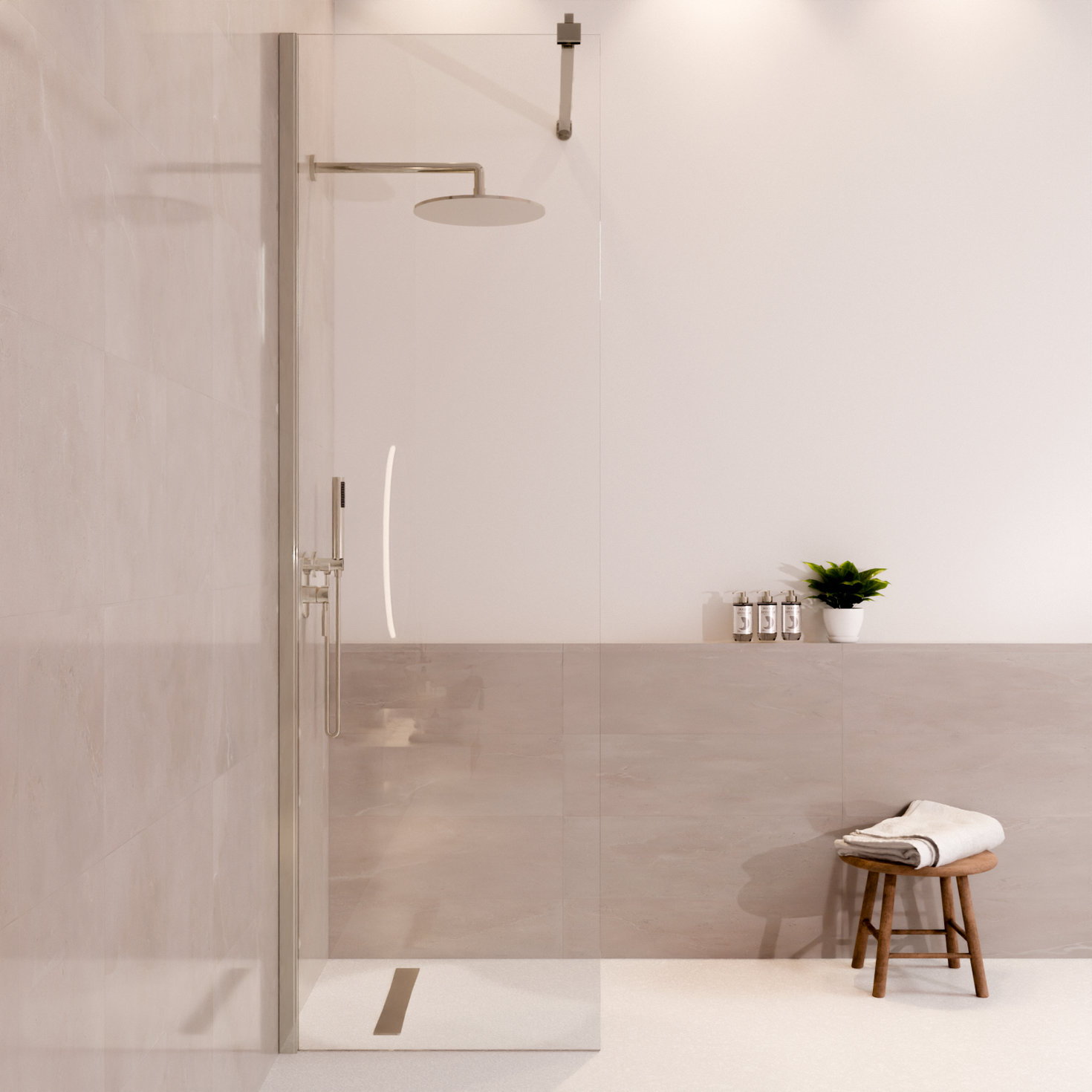 Paroi de douche Lima 60 x 200 cm – Chrome – Revêtement Nano