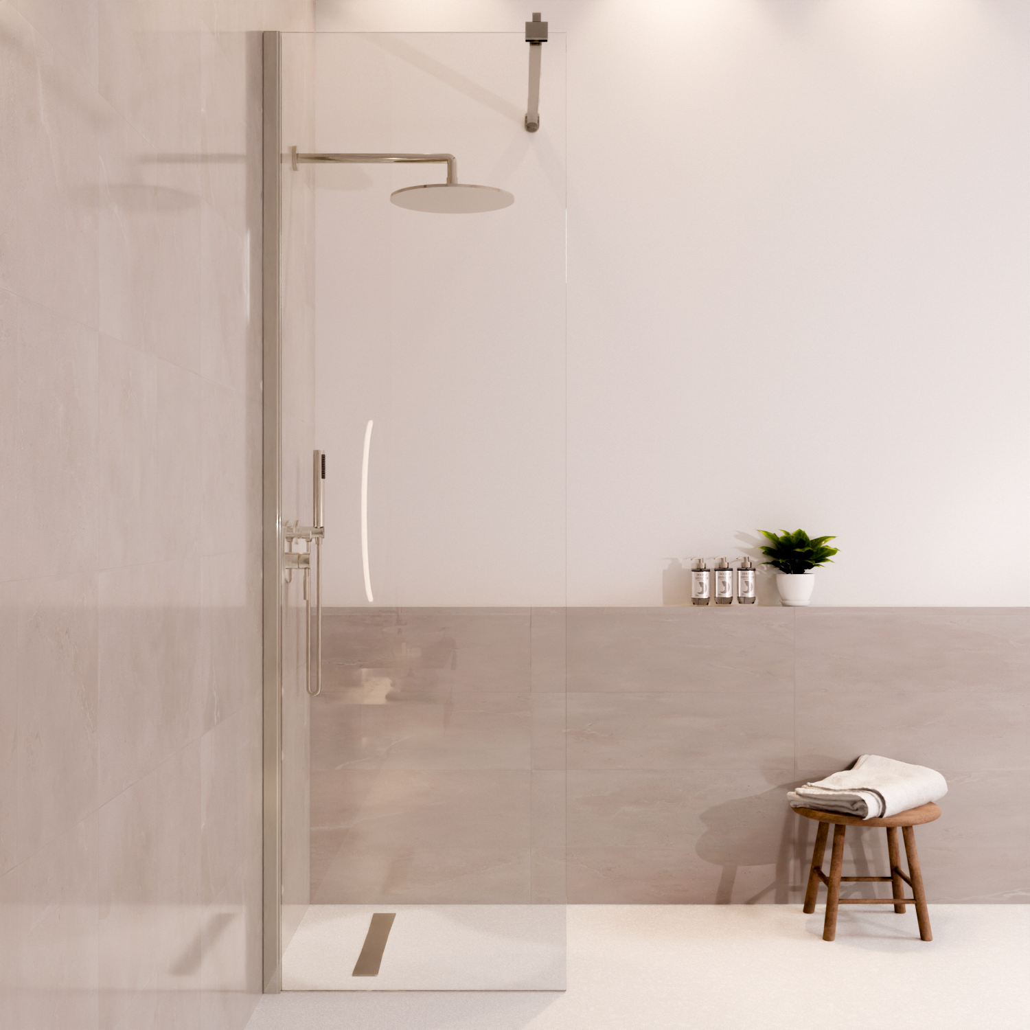 Douchewand Lima 60 x 200 cm - Chroom - Nano Coating