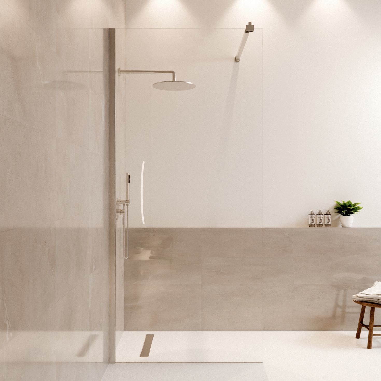 Paroi de douche Lima 90 x 200 cm – Chrome – Revêtement Nano