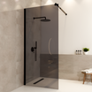 Paroi de douche Lima 90 x 200 cm – Noir – Verre fumé – Revêtement Nano