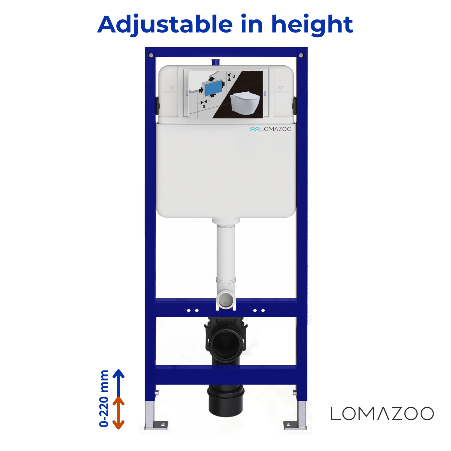 Hangtoilet met Inbouwreservoir - Vierkant Wit - Drukplaat Rond Wit - Linea - lomazoo.com