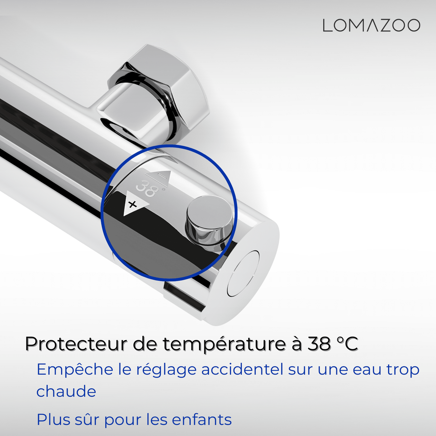 Thermostatische douchekraan Chroom - 15cm - lomazoo.com