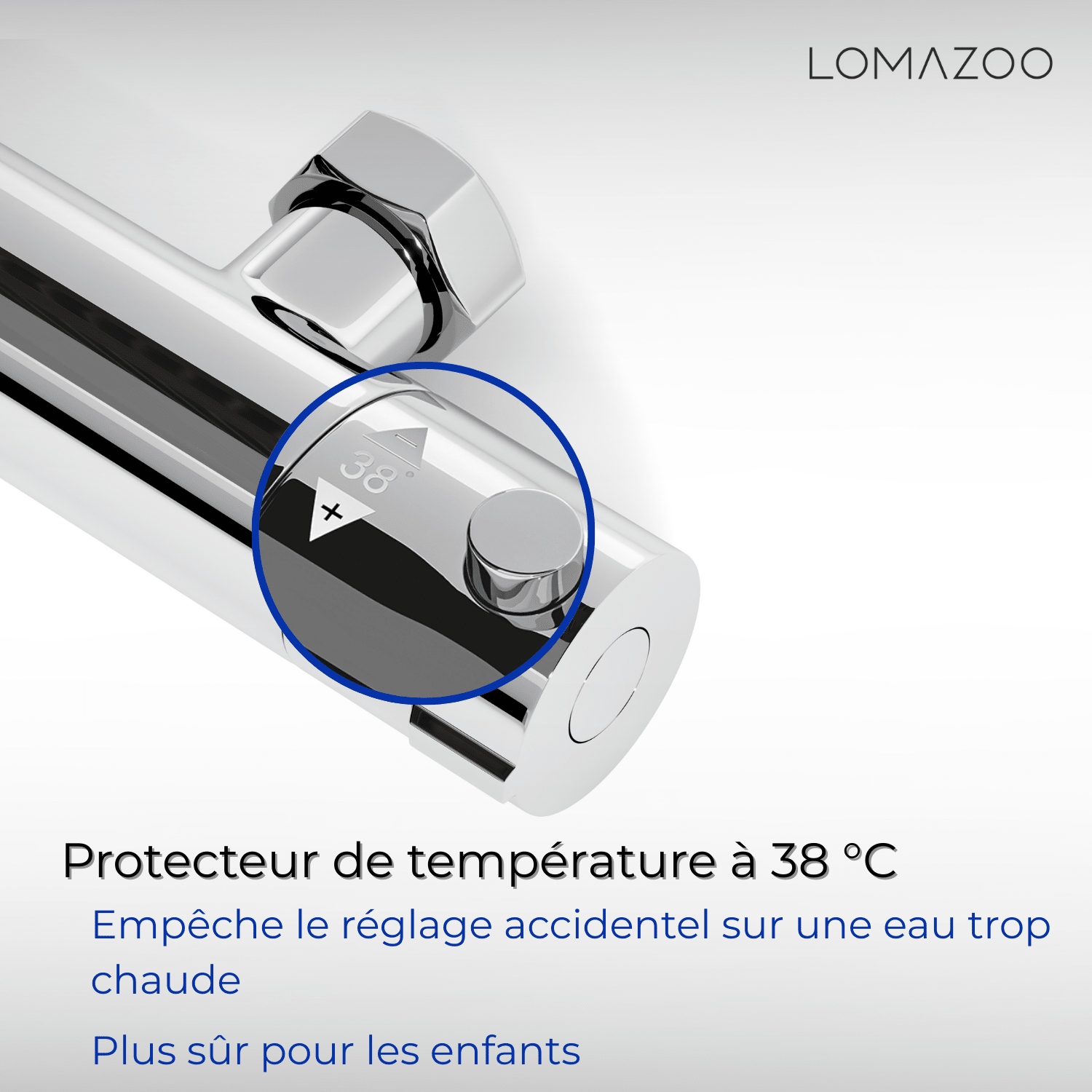 Thermostatische douchekraan Chroom - 15cm - lomazoo.com