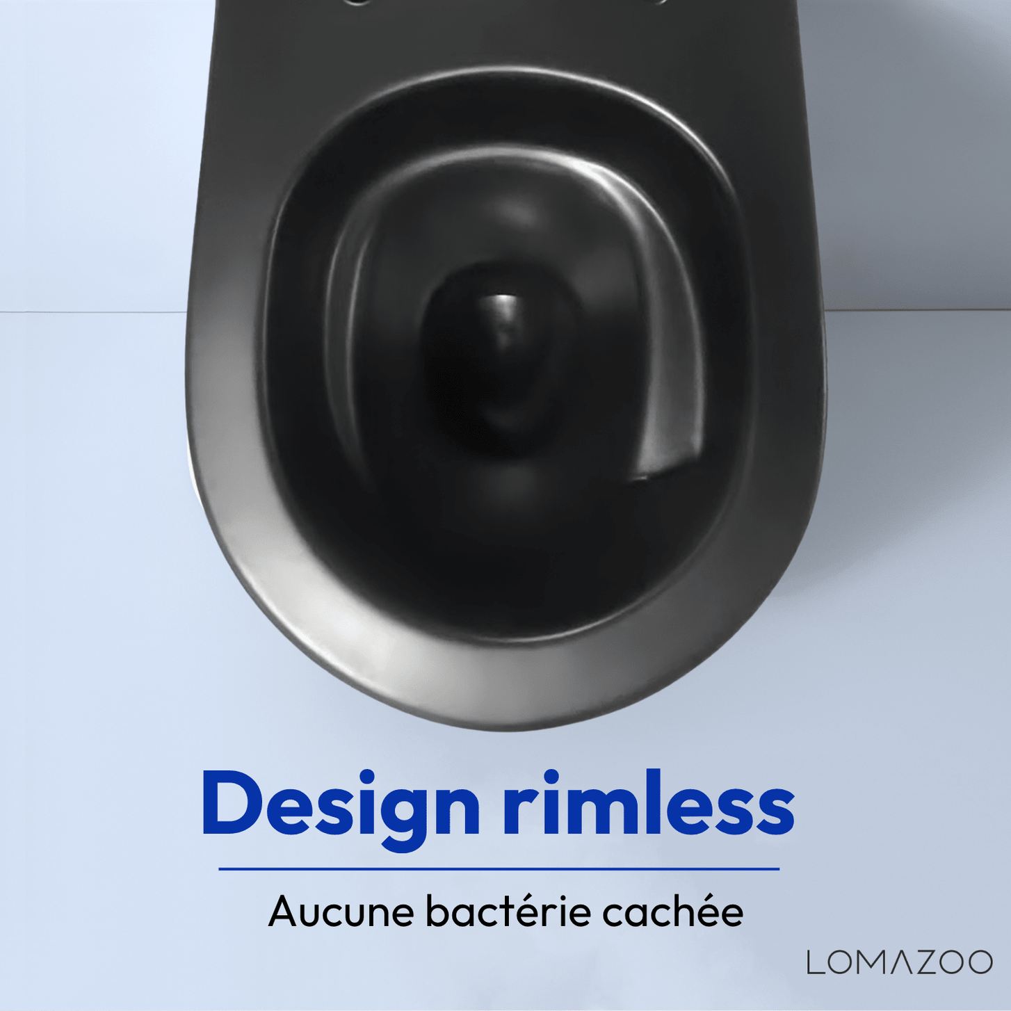 Hangtoilet met Inbouwreservoir - Rond Zwart - Drukplaat Vierkant Gunmetal - Linea - lomazoo.com