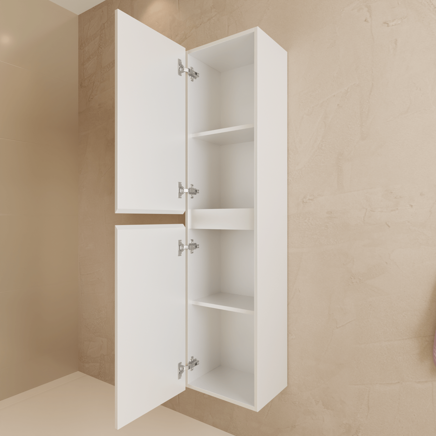 Badmeubelset VERONA 100 cm - Met Kolomkast - Glanzend Wit - Wastafel Wit - lomazoo.com