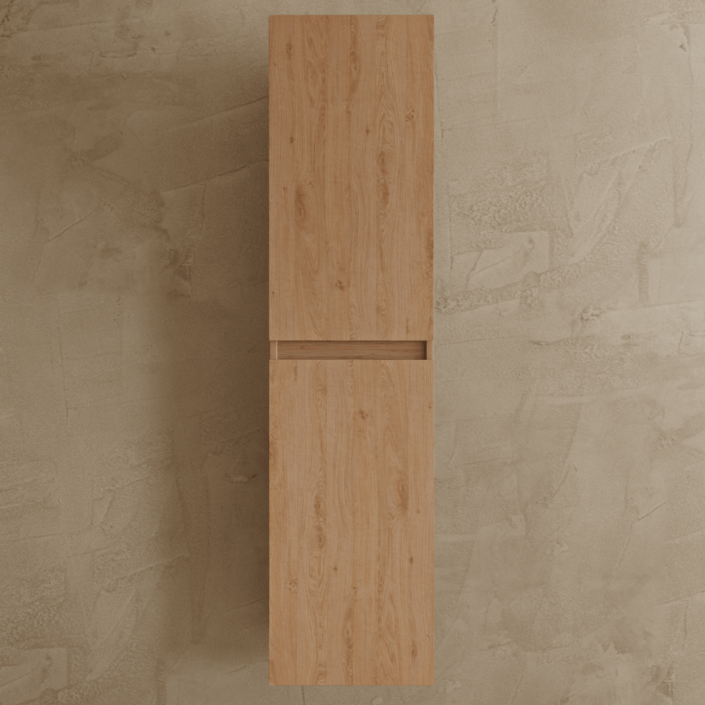 Badmeubelset VERONA 80 cm - Met Kolomkast - Licht Eiken - Wastafel Wit - lomazoo.com
