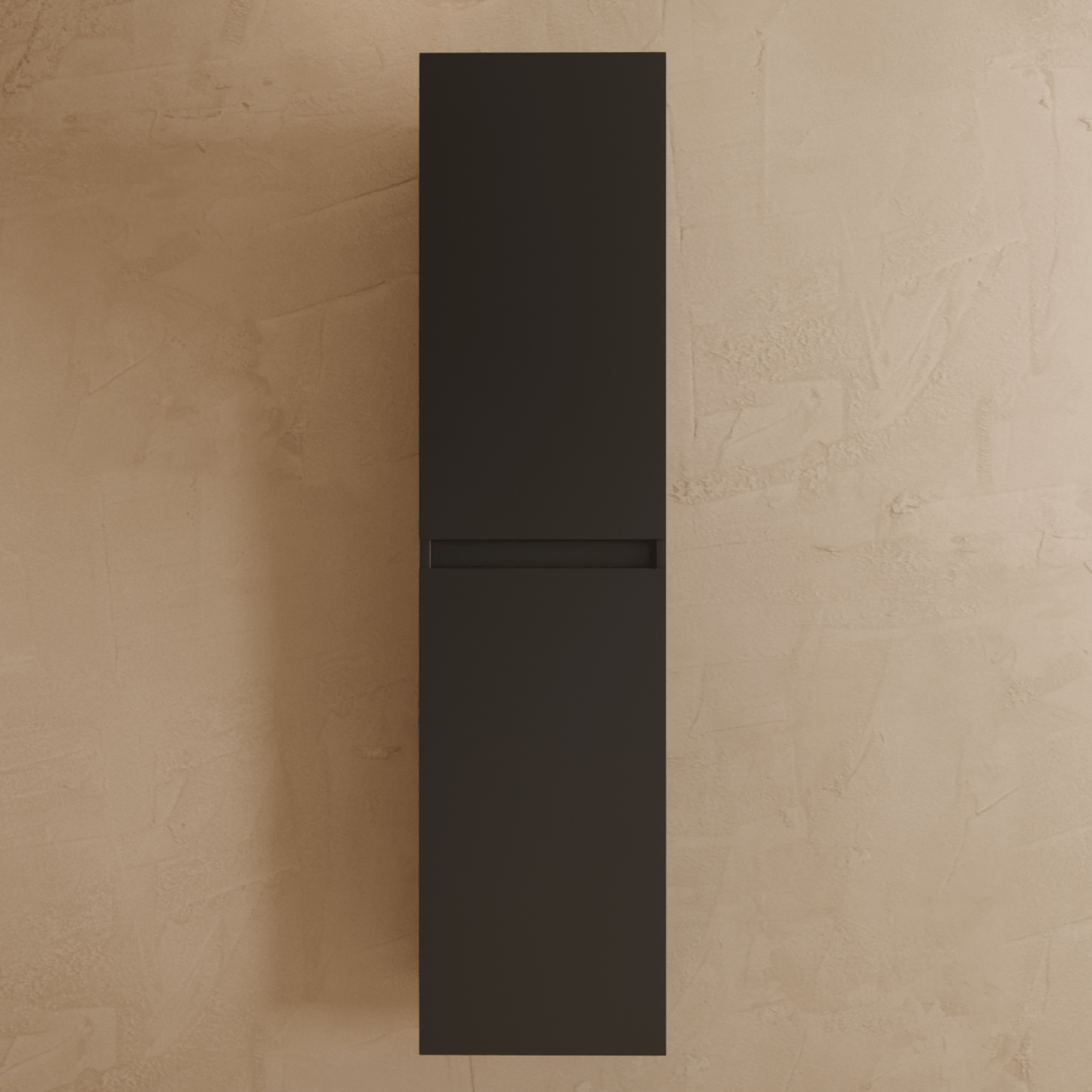 Badmeubelset VERONA 80 cm - Met Kolomkast - Mat Zwart - Wastafel Wit - lomazoo.com