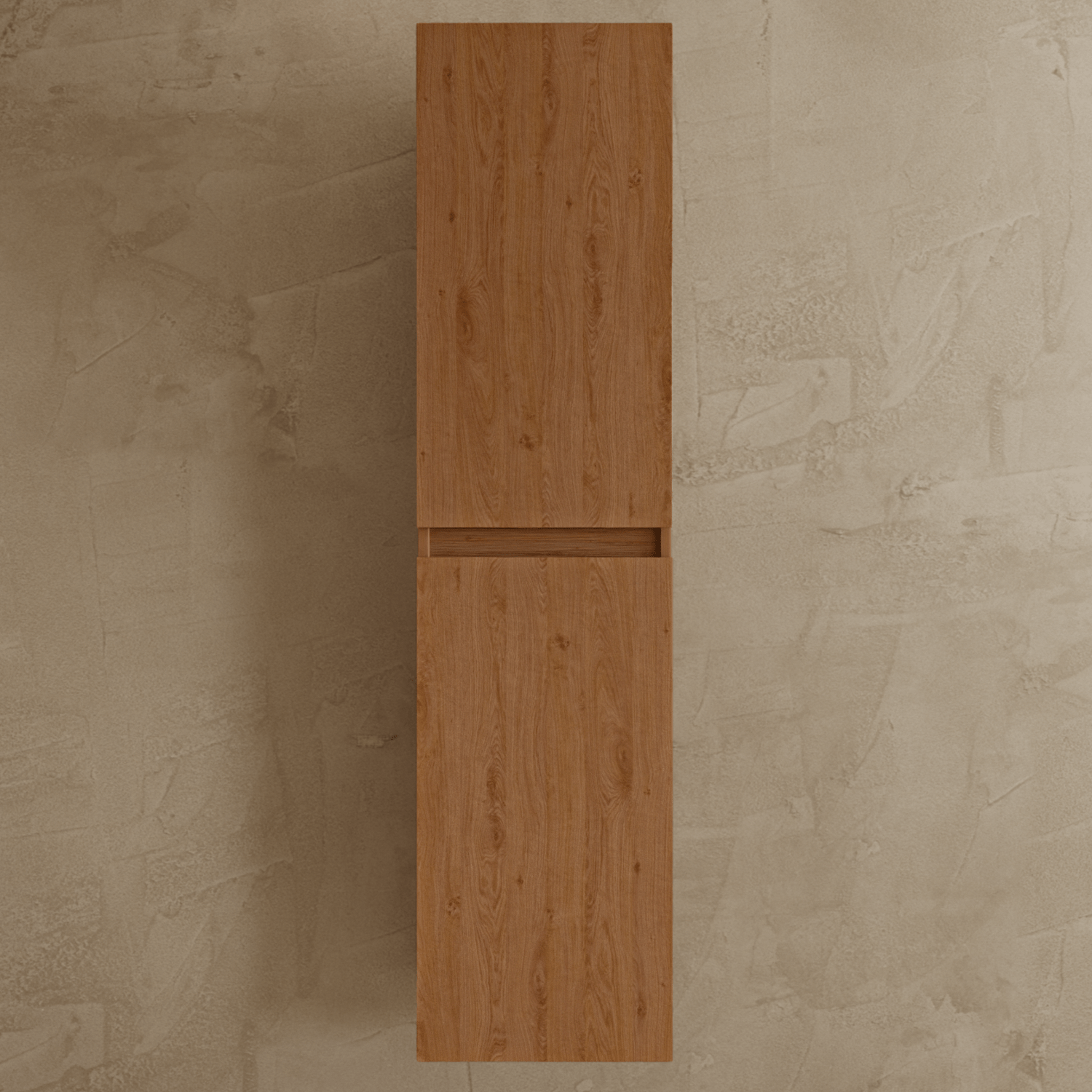 Badmeubelset VERONA 80 cm - Met Kolomkast - Warm Eiken - Wastafel Wit - lomazoo.com