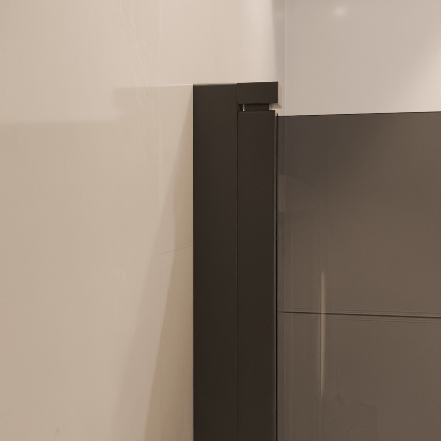 Badwand Caracas 120 x 140 cm - Zwart - Rookglas - Nano Coating - lomazoo.com