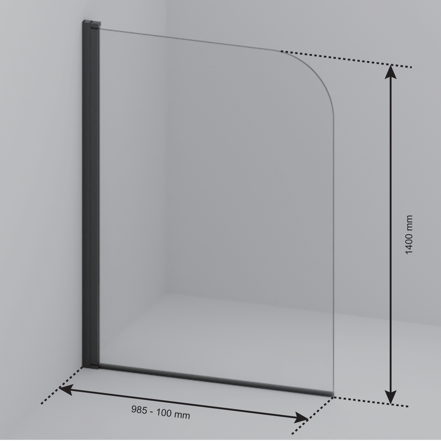 Badwand Palmas 100 x 140 cm - Zwart - Nano Coating - lomazoo.com