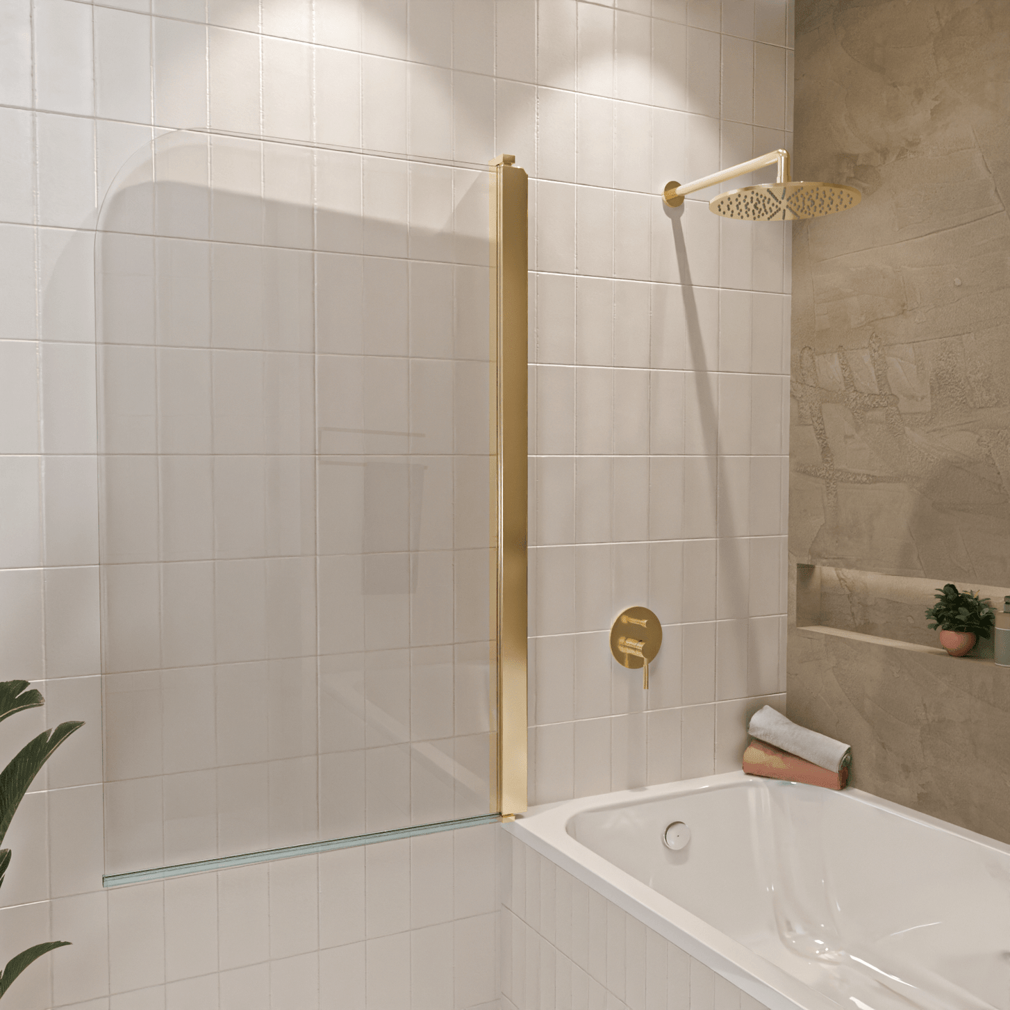 Badwand Palmas 80 x 140 cm - Glanzend Goud - Nano Coating - lomazoo.com