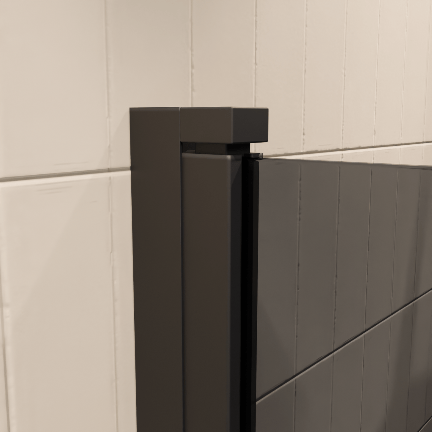 Badwand Palmas 80 x 140 cm - Zwart - Rookglas Nano Coating - lomazoo.com