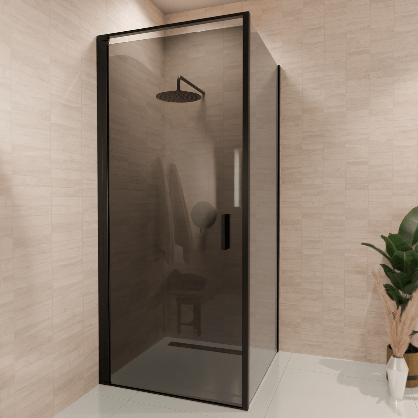 Douchecabine Bogota 90 x 90 x 200 cm - Zwart - Rookglas Nano Coating - lomazoo.com