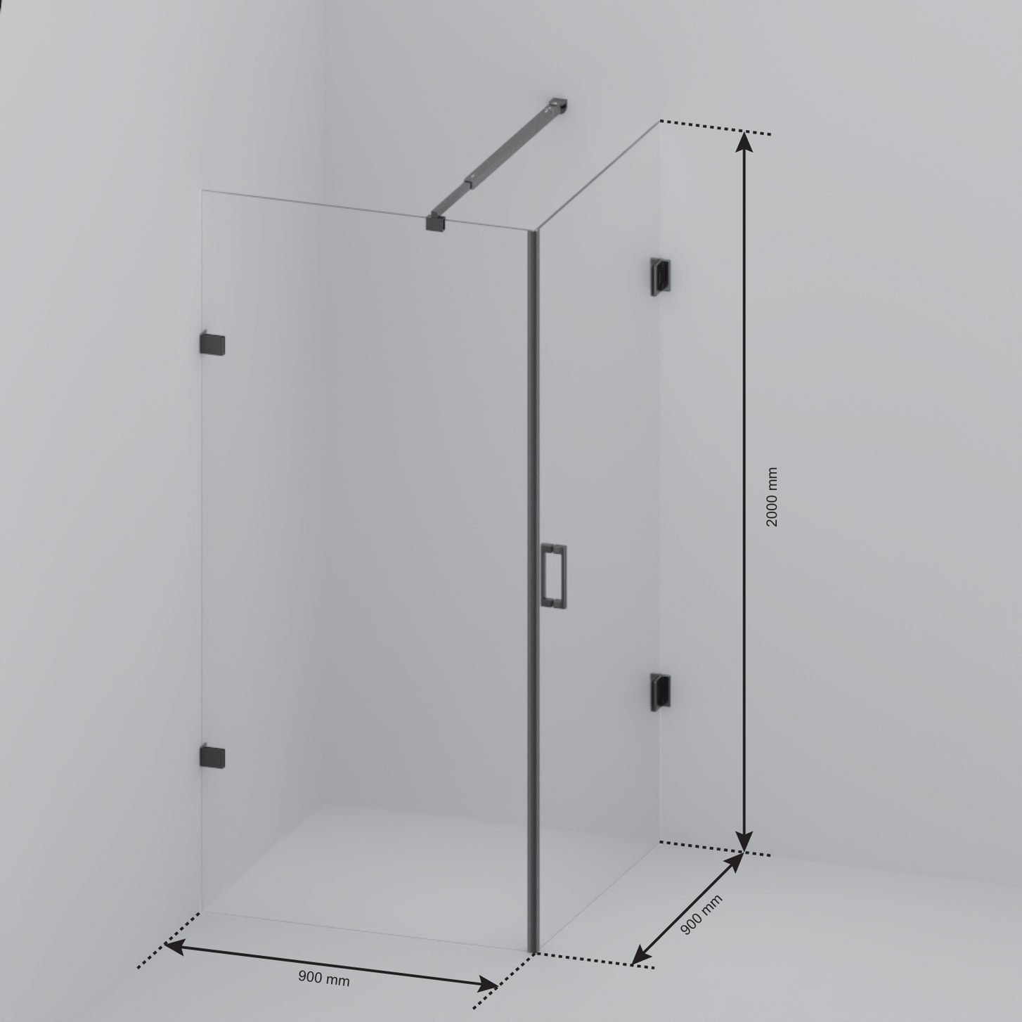 Douchecabine Cali 90 x 90 x 200 cm - Glanzend Goud - Nano Coating - Draaideur - lomazoo.com