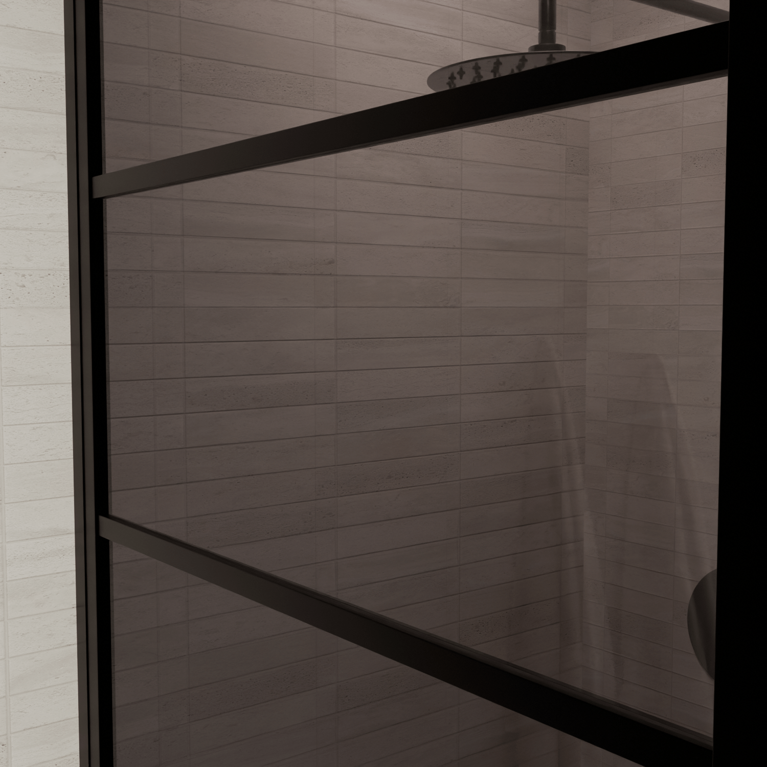 Douchecabine Cartagena 90 x 90 x 200 cm - Zwart - Met Strepen - Rookglas Nano Coating - lomazoo.com