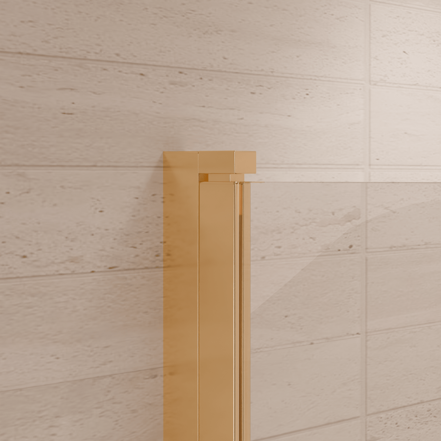 Douchecabine Medellin 90 x 90 x 200 cm - Glanzend Goud - Nano Coating - Draaideur - lomazoo.com