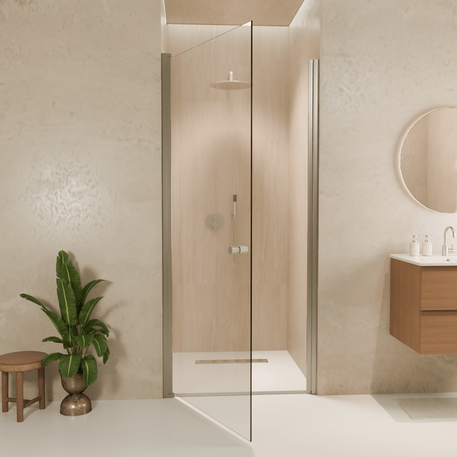 Douchedeur Rio 90 x 200 cm - Chroom - Nano Coating - Draaideur - lomazoo.com