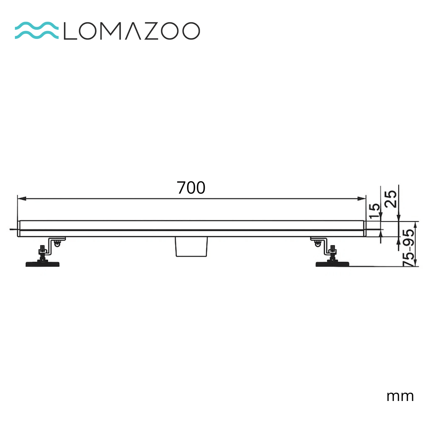 Douchegoot Cayma 70 cm - Goud - lomazoo.com