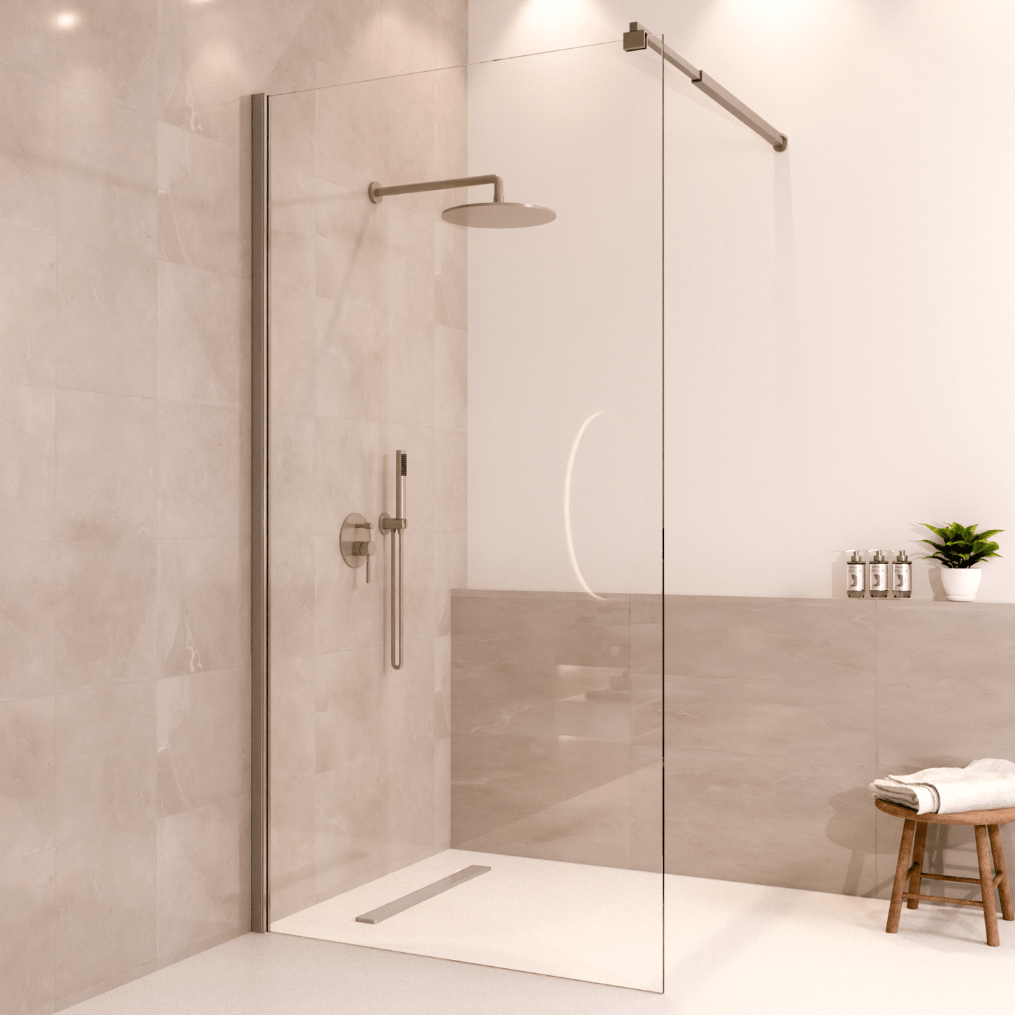 Douchewand Lima 100 x 200 cm - Chroom - Nano Coating - lomazoo.com