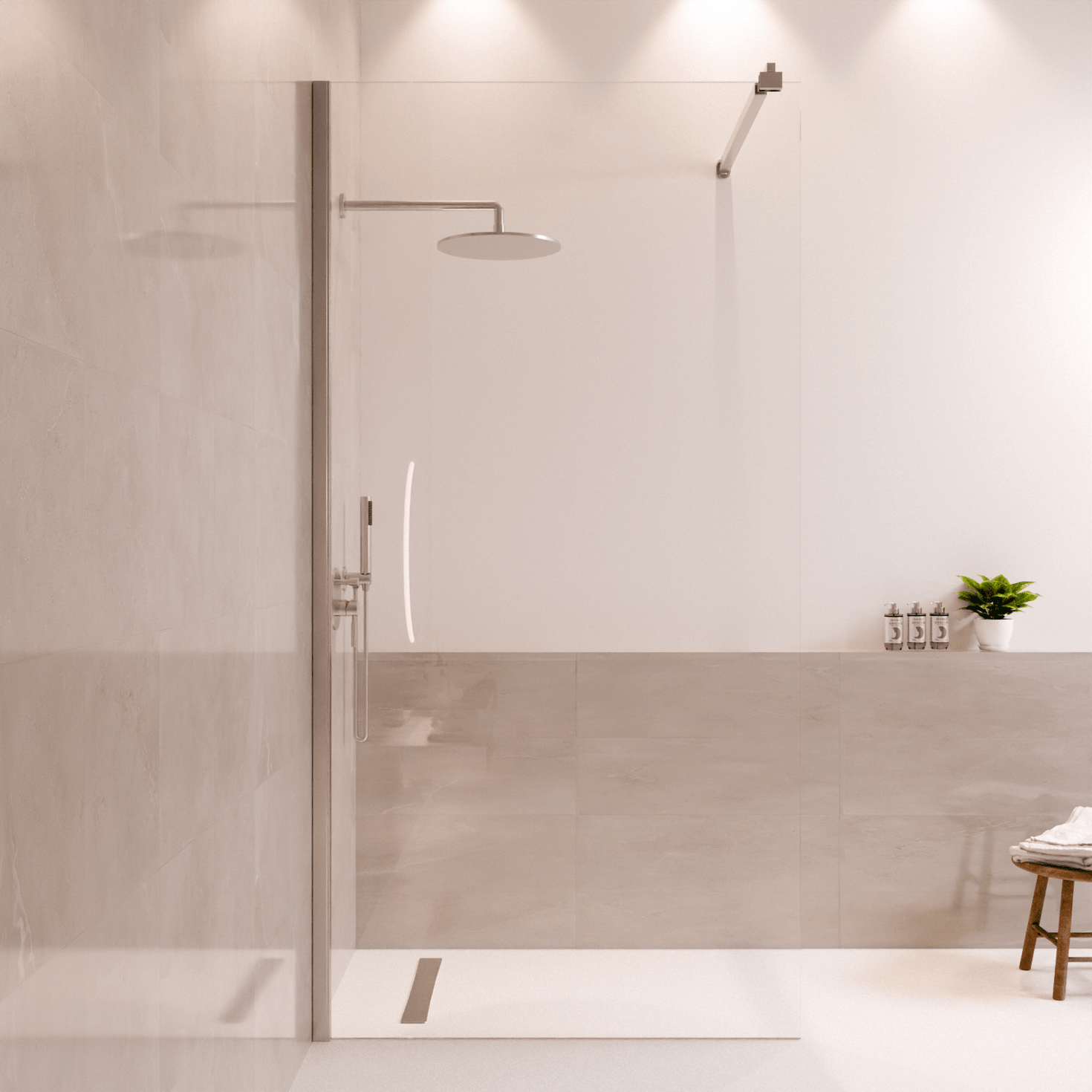 Douchewand Lima 100 x 200 cm - Chroom - Nano Coating - lomazoo.com