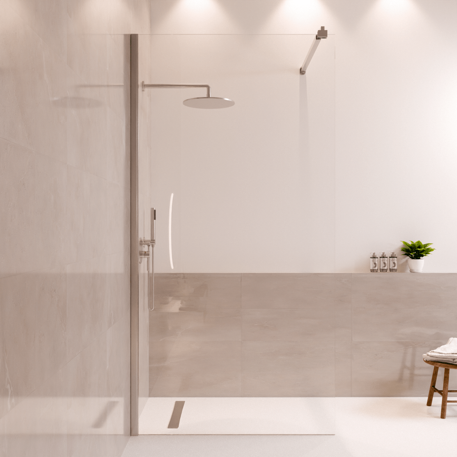Douchewand Lima 100 x 200 cm - Chroom - Nano Coating - lomazoo.com