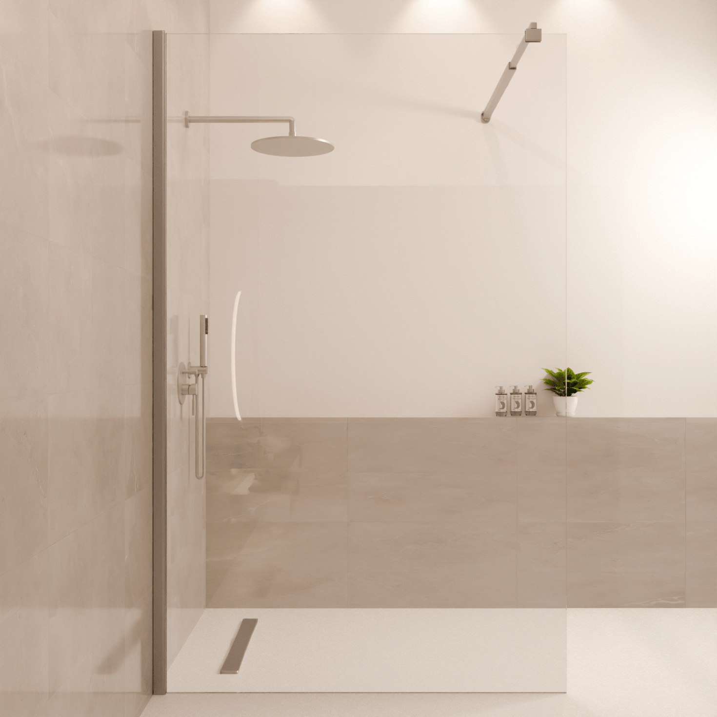Douchewand Lima 120 x 200 cm - Chroom - Nano Coating - lomazoo.com