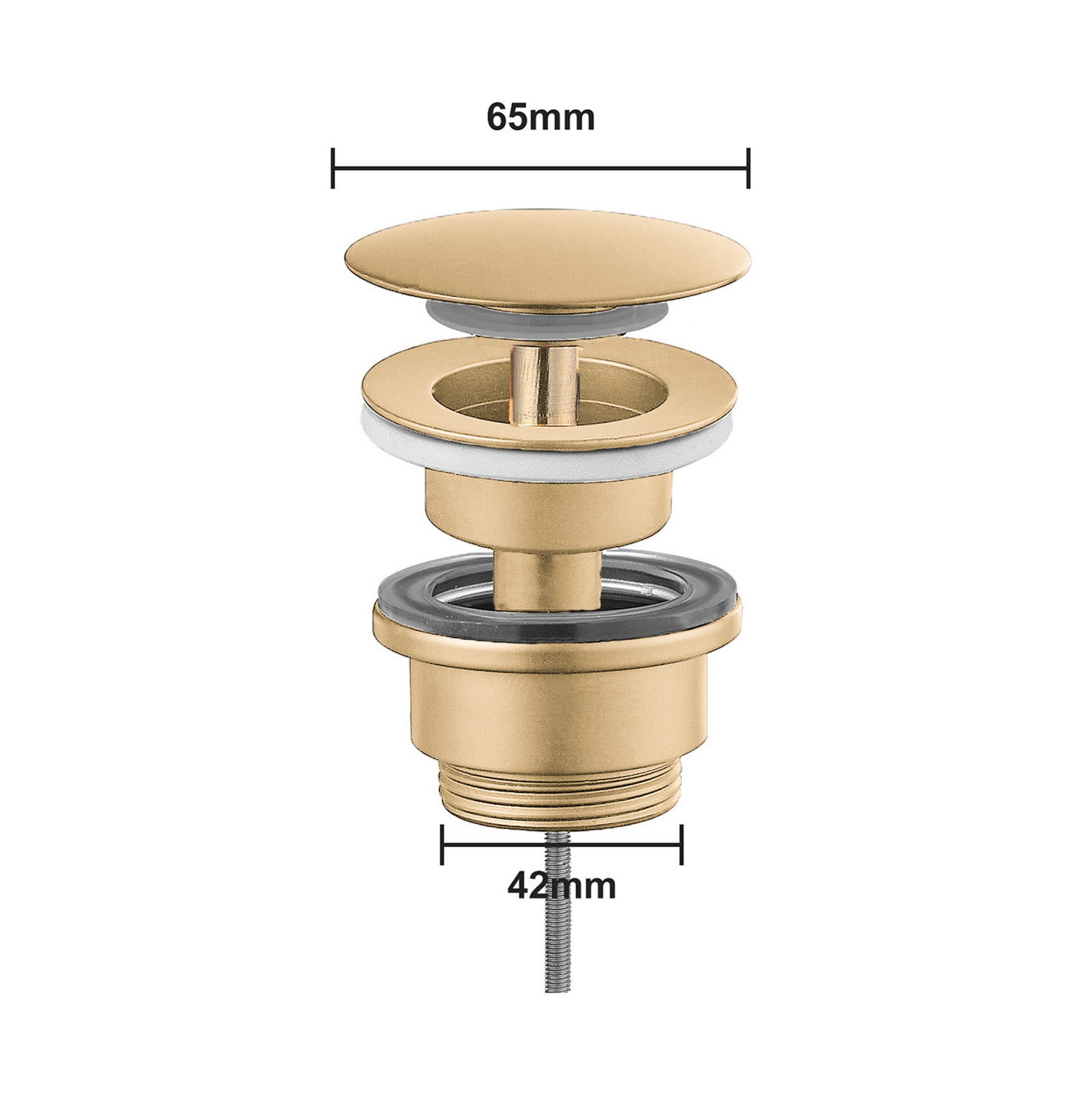 Bouchon d'évacuation pour lavabo Clickwaste 42 mm - Doré