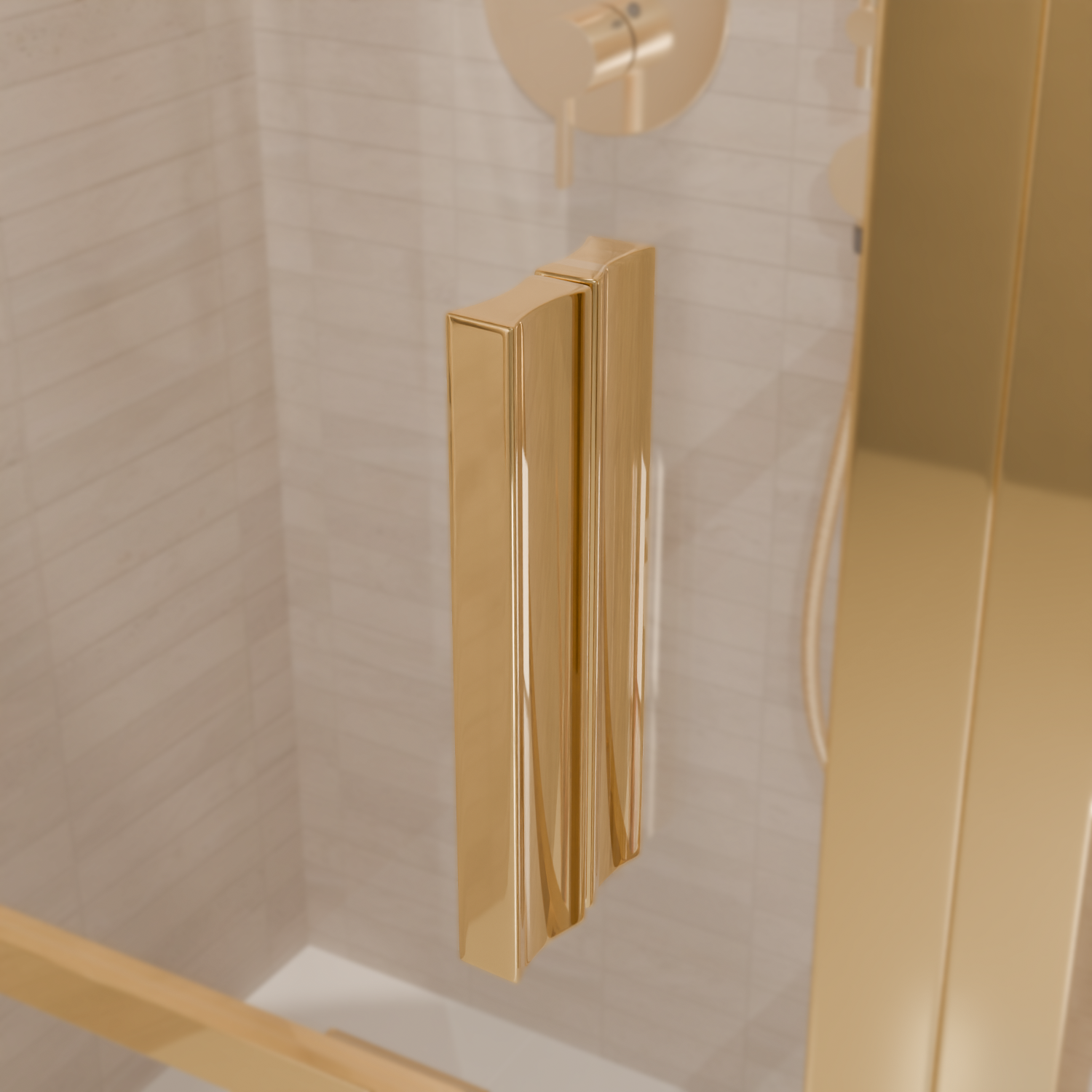Douchecabine Cartagena 90 x 90 x 200 cm - Glanzend Goud - Met Strepen - Nano Coating