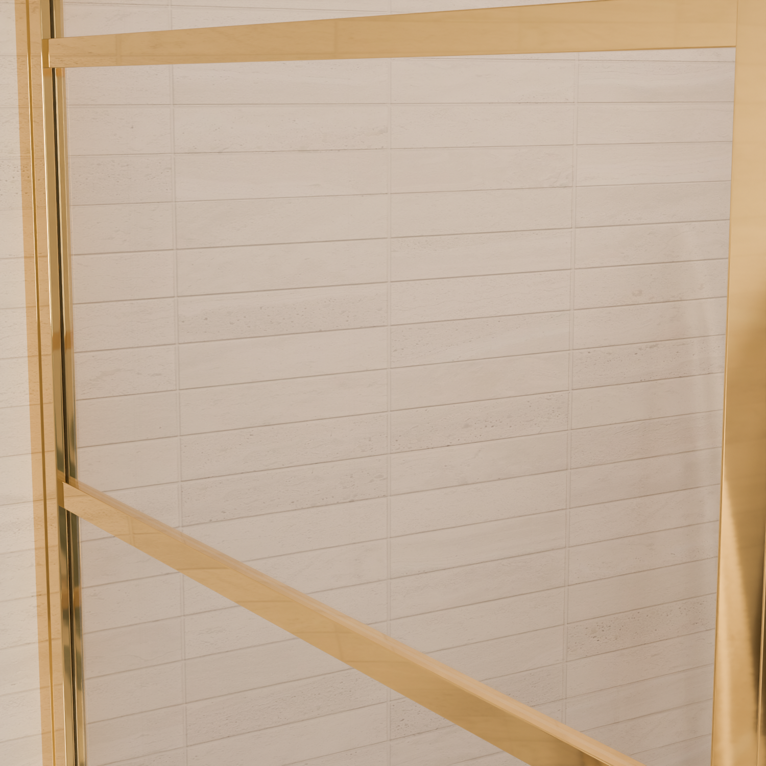 Douchecabine Cartagena 90 x 90 x 200 cm - Glanzend Goud - Met Strepen - Nano Coating