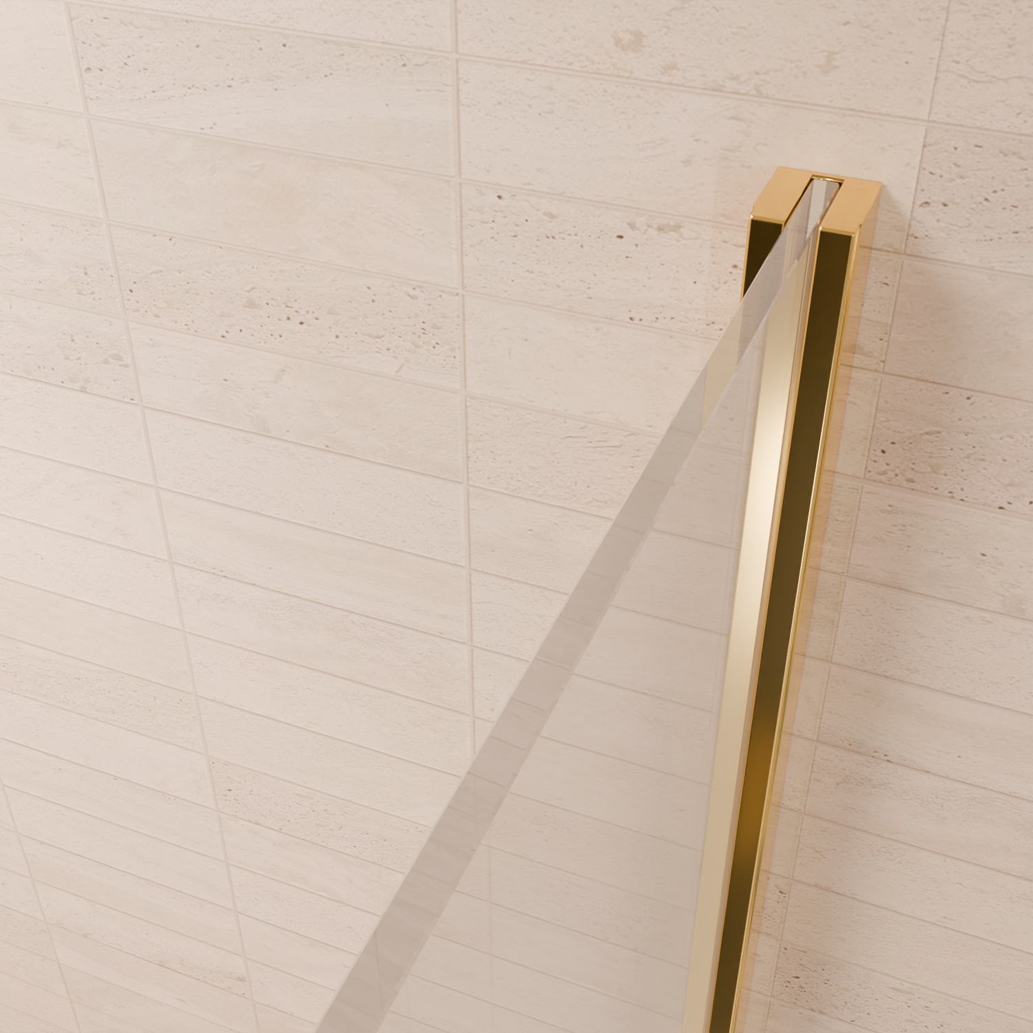 Douchecabine Cartagena 90 x 90 x 200 cm - Glanzend Goud - Met Strepen - Nano Coating